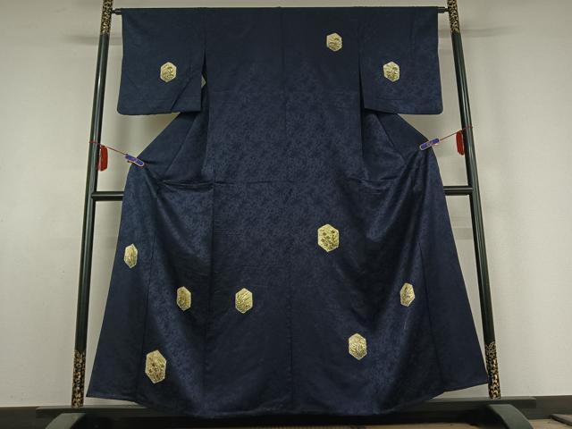 平和屋着物▽訪問着 単衣 絞り 亀甲花文 正絹 逸品 AABE8051jh