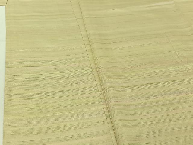 平和屋着物▽紅花紬 米沢 単衣 横段文 正絹 逸品 AABE8052jh