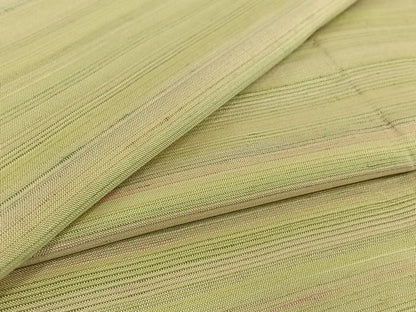 平和屋着物▽紅花紬 米沢 単衣 横段文 正絹 逸品 AABE8052jh