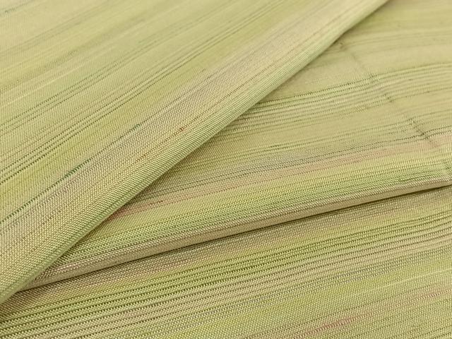 平和屋着物▽紅花紬 米沢 単衣 横段文 正絹 逸品 AABE8052jh