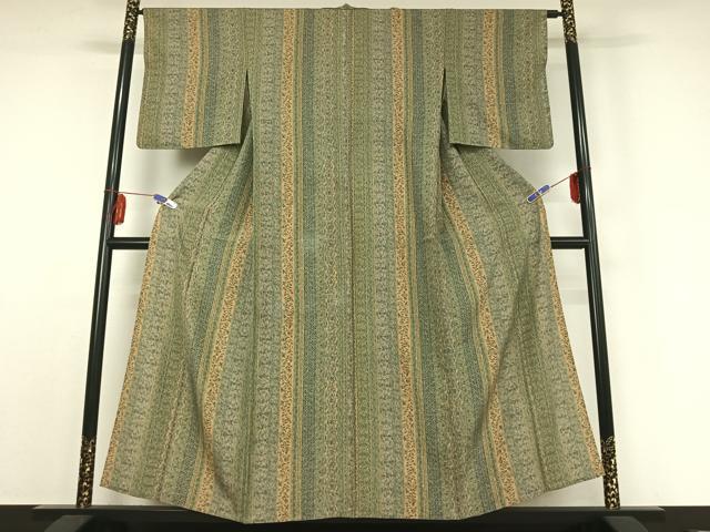 平和屋着物▽上質な小紋 単衣 手描き 花間道 正絹 逸品 AABE8053jh
