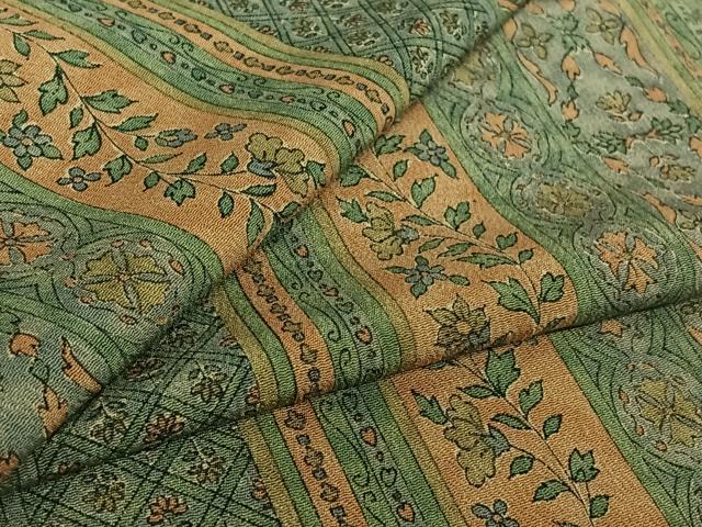平和屋着物▽上質な小紋 単衣 手描き 花間道 正絹 逸品 AABE8053jh