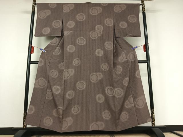 平和屋着物▽江戸小紋　単衣　雪輪文　正絹　逸品　AABE8056jh