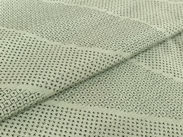 平和屋着物▽上質な紬　単衣　100亀甲　変わり斜縞　三越扱い　正絹　逸品　AABE8058jh