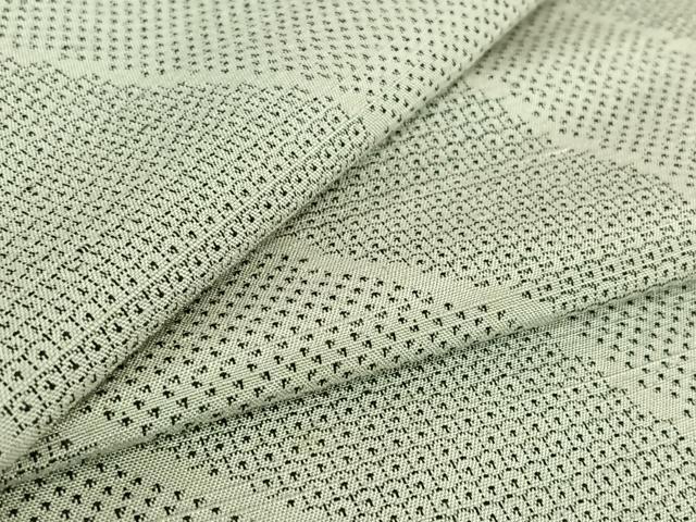 平和屋着物▽上質な紬　単衣　100亀甲　変わり斜縞　三越扱い　正絹　逸品　AABE8058jh