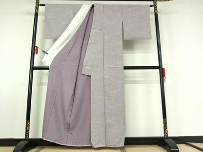 平和屋着物▽上質な小紋 単衣 霞文 三越扱い 正絹 逸品 AABE8061jh