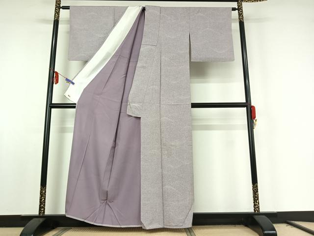 平和屋着物▽上質な小紋 単衣 霞文 三越扱い 正絹 逸品 AABE8061jh