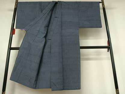 平和屋着物▽男性 紬 単衣 縞 正絹 逸品 AABE8067jh