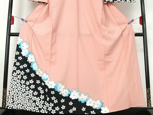 平和屋着物▽訪問着　単衣　舞花文　暈し染め　洗える着物　AABE8075jh