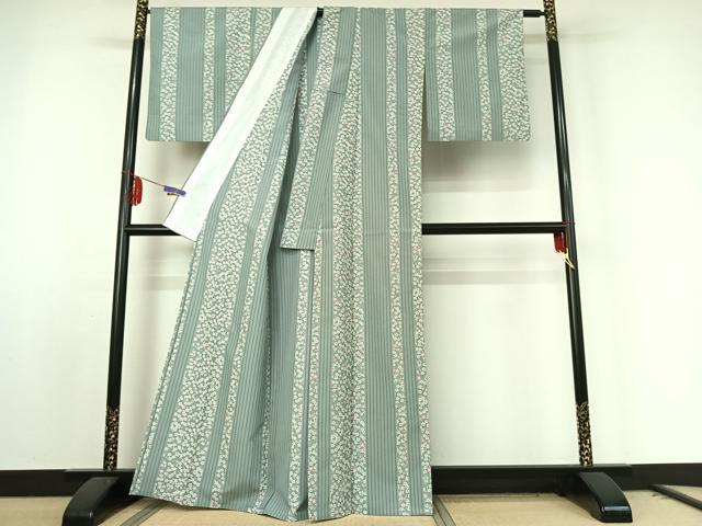 平和屋着物▽小紋 単衣 花間道 洗える着物 AABE8076jh