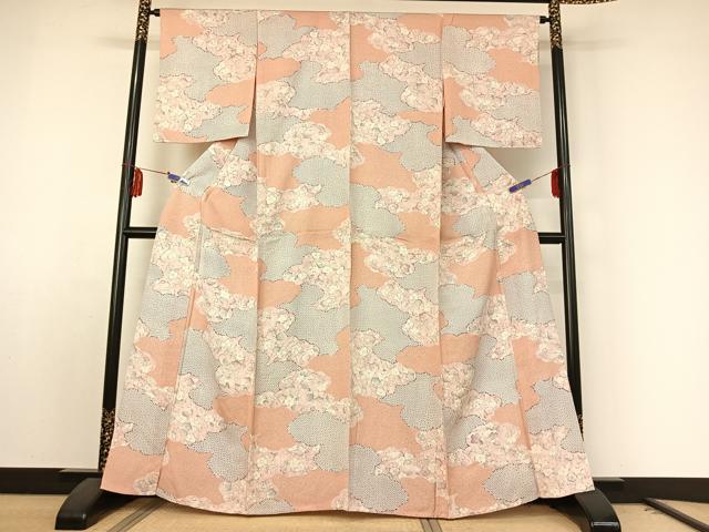 平和屋着物▽小紋　単衣　辻が花　洗える着物　AABE8077jh 平和屋着物▽小紋 単衣 辻が花 洗える着物 AABE8077jh
