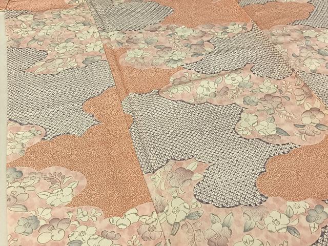 【辻が花文様 洗える着物 単衣】 辻が花文様 洗える着物 単衣】 洗える着物 袷 東レシルック 袷の着物