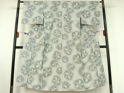 平和屋着物▽小紋 単衣 舞桜文 暈し染め 洗える着物 AABE8080jh