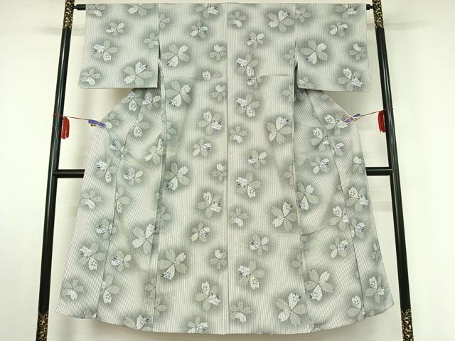平和屋着物▽小紋 単衣 舞桜文 暈し染め 洗える着物 AABE8080jh