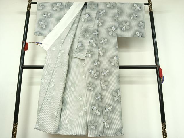 平和屋着物▽小紋 単衣 舞桜文 暈し染め 洗える着物 AABE8080jh