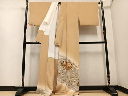 平和屋着物●豪華色留袖　作家物　千くさ染繍　刺繍　飛鶴花文箱　吉祥宝尽くし　暈し染め　金彩　正絹　逸品　AABE8083ph