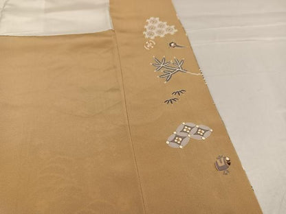 平和屋着物●豪華色留袖　作家物　千くさ染繍　刺繍　飛鶴花文箱　吉祥宝尽くし　暈し染め　金彩　正絹　逸品　AABE8083ph