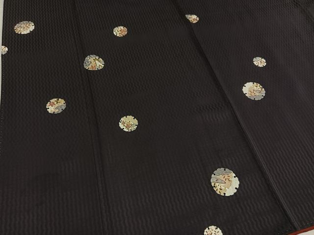 平和屋着物○上質な小紋 桜花弁 黒地 正絹 逸品 AABD8830ph 平和屋着物