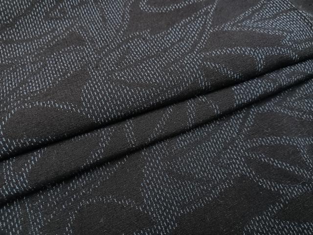 平和屋着物●結城紬　葉尽くし　正絹　逸品　AABE8102ph