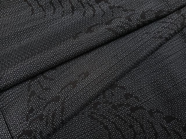 平和屋着物●結城紬　立波文　正絹　逸品　AABE8104ph