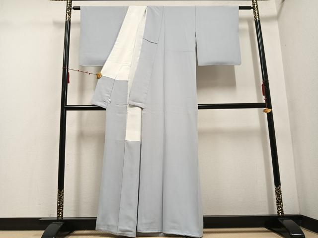 平和屋着物●上質な色無地　白鼠色　高島屋扱い　正絹　逸品　AABE8110ph