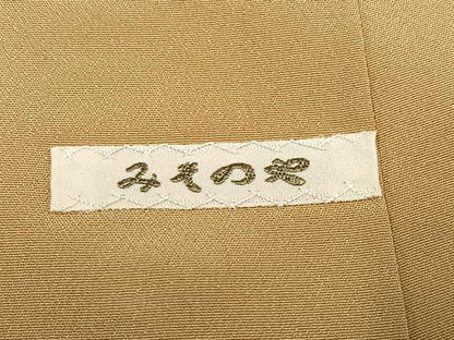 平和屋着物●上質な色無地　紋意匠　枯色　正絹　逸品　AABE8112ph