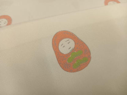 平和屋着物●長襦袢　無双仕立て　達磨　だるま　広衿仕立て　正絹　逸品　未使用　AABE8113ph