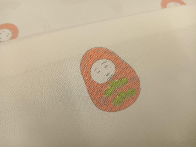 平和屋着物●長襦袢　無双仕立て　達磨　だるま　広衿仕立て　正絹　逸品　未使用　AABE8113ph