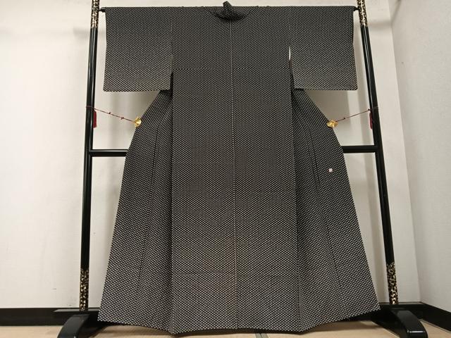 平和屋着物●訪問着　分銅菱　黒地　やまと誂製　正絹　逸品　AABE8116ph