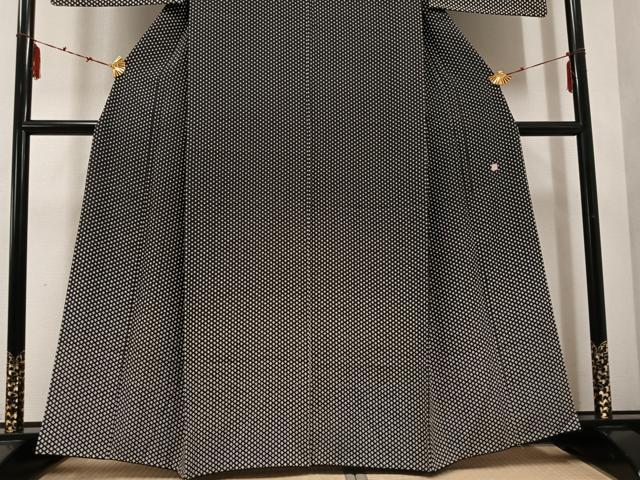 平和屋着物○訪問着 分銅菱 黒地 やまと誂製 正絹 逸品 AABE8116ph