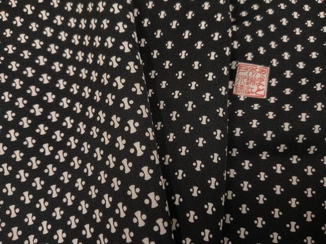 平和屋着物○訪問着 分銅菱 黒地 やまと誂製 正絹 逸品 AABE8116ph