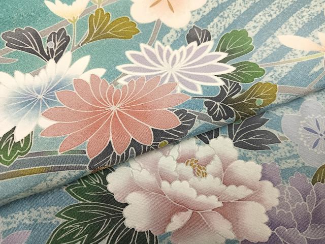 平和屋着物●訪問着　友禅　作家物　枝花文　暈し染め　正絹　逸品　AABE8120ph