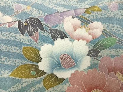 平和屋着物●訪問着　友禅　作家物　枝花文　暈し染め　正絹　逸品　AABE8120ph