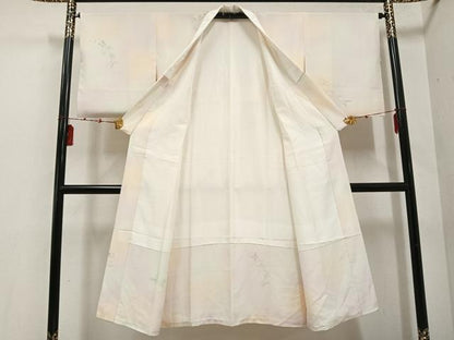 平和屋着物●長襦袢　袷　草花文　暈し染め　正絹　逸品　AABE8121ph