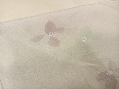 平和屋着物●長襦袢　袷　草花文　暈し染め　正絹　逸品　AABE8121ph