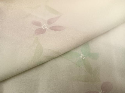 平和屋着物●長襦袢　袷　草花文　暈し染め　正絹　逸品　AABE8121ph
