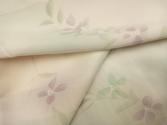 平和屋着物●長襦袢　袷　草花文　暈し染め　正絹　逸品　AABE8121ph