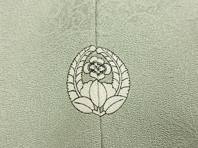平和屋着物●色無地　唐草地紋　夏虫色　洗える着物　AABE8122ph