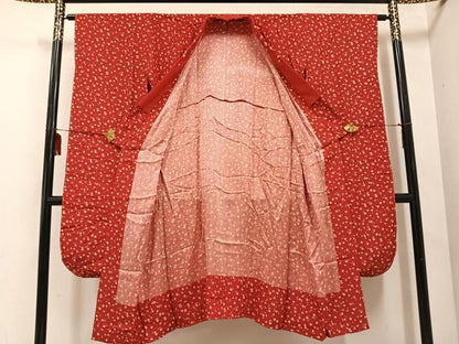 平和屋着物●ファッションデザイナー 花井幸子　振袖用長襦袢　無双仕立て　小花文　半衿刺繍　正絹　逸品　未使用　AABE8131ph
