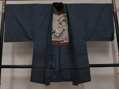 平和屋着物●男性　本場大島紬　アンサンブル　100亀甲　総詰め　正絹　逸品　AABE8138ph