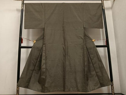 平和屋着物●男性　紬　アンサンブル　80亀甲　正絹　逸品　AABE8139ph