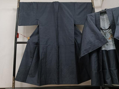 平和屋着物●男性　本場大島紬　アンサンブル　亀甲絣　正絹　逸品　AABE8140ph