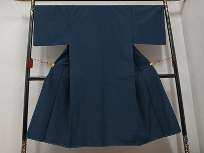 平和屋着物●男性　ほづま紬　アンサンブル　色無地　反端付き　正絹　逸品　未使用　AABE8141ph