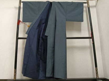 平和屋着物●男性　本場村山大島紬　アンサンブル　長襦袢(袷)セット　亀甲柄　正絹　逸品　AABE8142ph