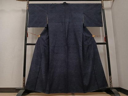 平和屋着物●結城紬　花尽くし　正絹　逸品　AABE8146ph