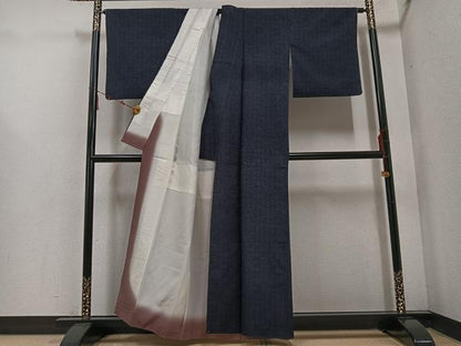 平和屋着物●結城紬　花尽くし　正絹　逸品　AABE8146ph