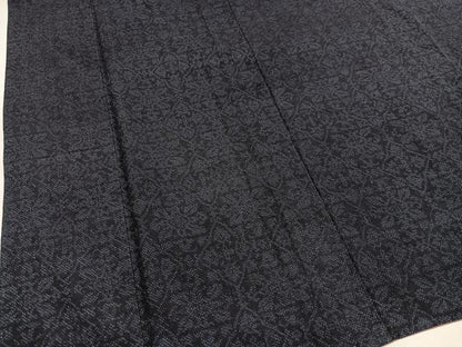 平和屋着物●結城紬　花尽くし　正絹　逸品　AABE8146ph