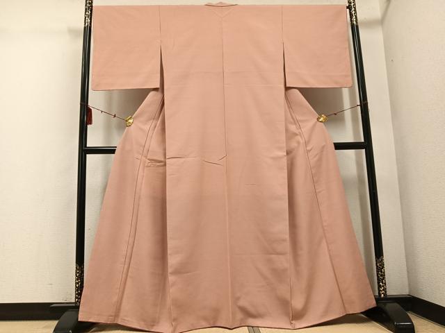 平和屋着物●上質な紬　色無地　赤香色　正絹　逸品　AABE8154ph 平和屋着物○上質な紬 色無地 赤香色 正絹 逸品 AABE8154ph