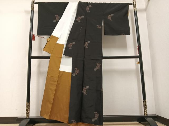 平和屋着物●上質な紬　成り物　正絹　逸品　AABE8155ph