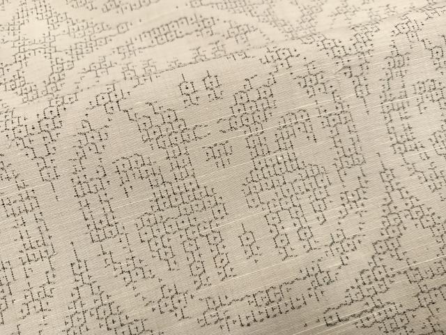 平和屋着物●結城紬　80亀甲　朱雀丸文　正絹　逸品　AABE8158ph